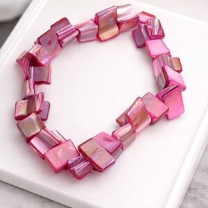 Pink and Purple Iridescent Stretch Bracelet